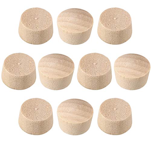 Image of uxcell Wood Button Top Plugs 1 /2 Inch Cherry Hardwood Furniture Plugs 9 /25 Inch Height 50 Pcs