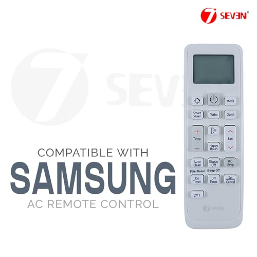 Image of 7SEVEN Compatible with Samsung AC Remote Control DB93-11489L Model 90B Suitable for Split and Window 1 1.5 2 Ton Air Conditioner - Match Each Keys Exactly to Replicate Genuine Remote Function
