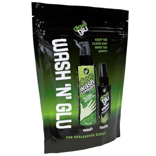 gloveglu Wash 'N' Glu Goalkeeper Glove Spray Bundle. Contains gloveglu