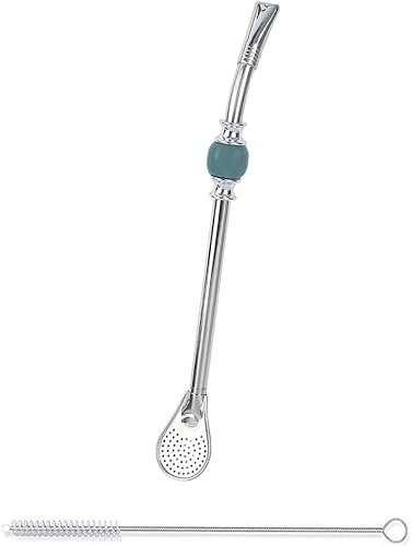 Premium Yerba Mate Bombilla Paja Acero Inoxidable (Marrón)