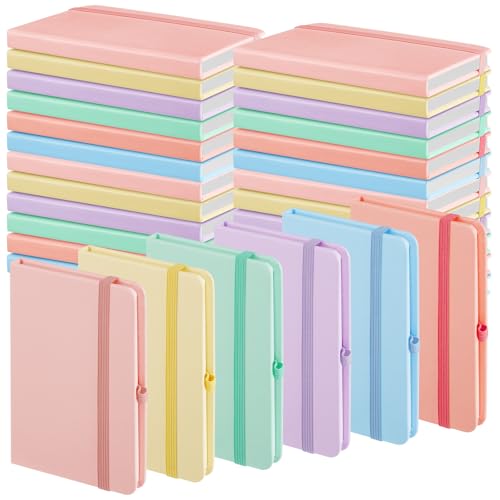 Cuadernos pequeños A6 con raya y banda elástica pack de 12 diarios de bolsillo 2