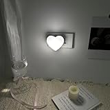 Night Lights for Bathroom Plug-into Wall – Smart Dusk to Dawn Sensor Cute Heart LED Nightlight Plug in Lamp, Auto-On/Off Lighting for Home Living Room Bedroom Hallway Kitchen, White
