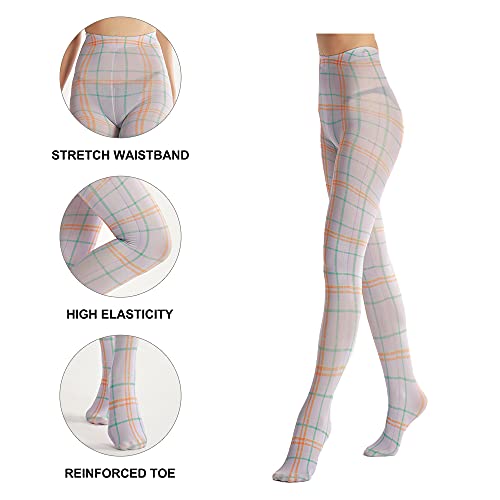Image of Sahabowi Women Tights, Opaque High Waist Pantyhose, Vintage Control Top Stockings