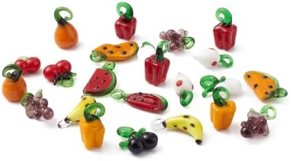 DanLingJewelry 50Pcs Mixed Style 3D Fruit Vegetable Handmade Lampwork Glass Loose Beads Charms for DIY Bracelets Necklaces Jewelry Making image 4