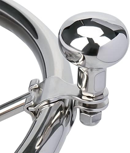Pebbly Beach Boat Steering Wheel Knob, AISI 316 Stainless Steel Marine Sport Steering Wheel Spinner Knob, Maneuvering Knob with Wrench