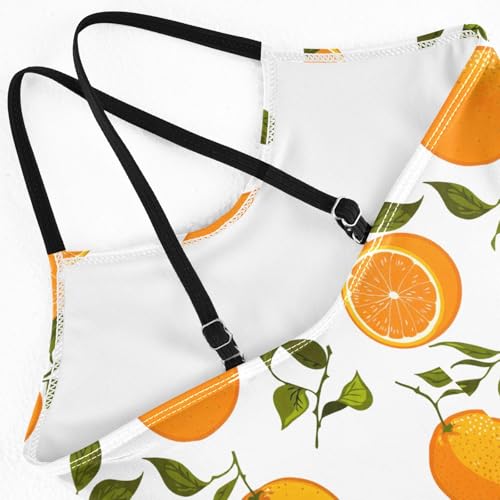 CHIFIGNO Oranges One Piece Swimsuit Kids, Spaghetti Straps, Cross Back Design, Ages 3T4