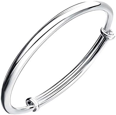 SOSUO Fashion Women Jewelry Solid 925 Sterling Bangle Bracelet Gift, Silver, (9inch)