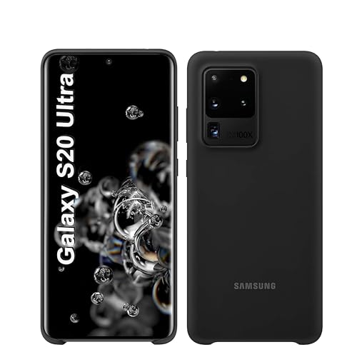 Case Compatible with Samsung Galaxy S20 Ultra Case Liquid Silicone Gel Rubber Anti-Scratch with Soft Microfiber Lining for Galaxy S20 Ultra 6.9 (2020) Black