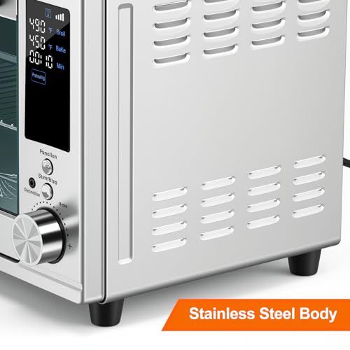 Image of OLIXIS Toaster Oven Countertop, 29.6QT Air Fryer Toaster Oven Combo, 12-in-1 with Smart Probe, Broil, Bake, Toast & Specialized Presets, Temp Up to 450F, 6 Accessories Included, Stainless Steel