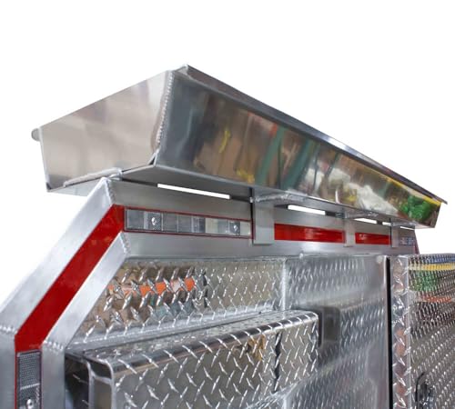 Mytee Products 60 Aluminum Top Mount Tarp Tray for Cab Rack & Headache Rack - 60x19x8 Bolt-On Tarp Storage for Flatbed Truck & Semi Trailer