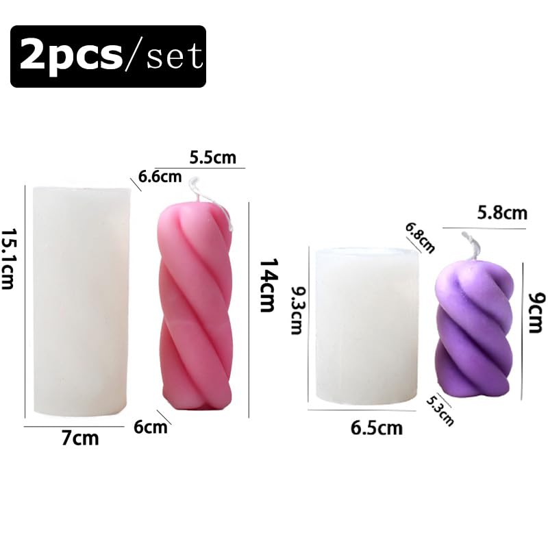 Silikonowa forma do świec, Silicone Candle Making Mold for Geometry Supplies Art Craft Home Decor(2pcs set)