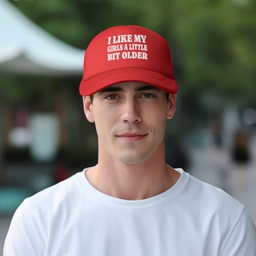 Image of I Like My Girls A Little Bit Older Trucker Hat Snapback Hat Funny Hats for Men Women