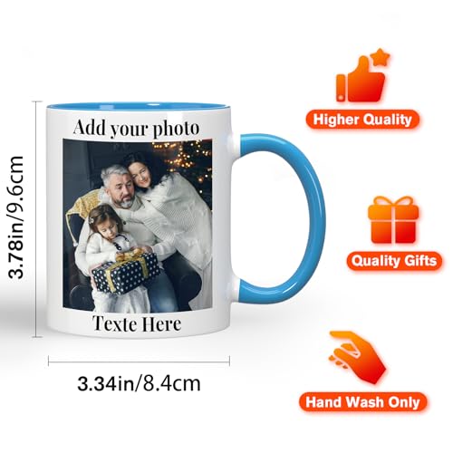 Personalised Mug with Photo Custom Coffee Mug with Picture Personalised Coffee Mugs with Name 11oz Double Side Custom Mug Novelty Custom Gift for Him Or Her