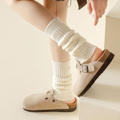 Image of 2 Pairs Women's Fashion Leg Warmers Winter Warm Knit Long Boot Socks Slouch Knee High 80s for Party Gifts