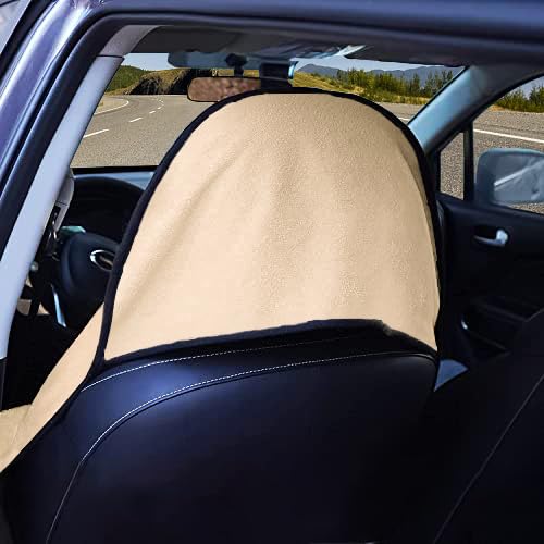 AOTOTON Car Seat Covers 2pcs Beige Waterproof Towel Car Seat Cover Universal Fit for Most Trucks SUV Fitness Athletes Pets Gym and Water Sport by AOTOTON - Used condition - Image 3