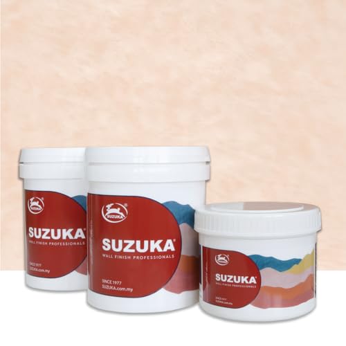 SUZUKA Strato Texture Paint SVL-419, Limewash Effect, Matte Wall - Lime Plaster, Venetian Interior Paint, Primer and Wax Top Coat included, Blush Cream
