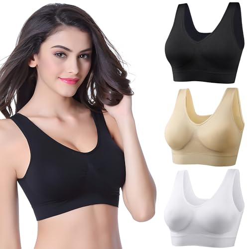 La mejor selección de Sujetadores para Mujer de esta semana. 41 Brasier Deportivo Mujer, 3 piezas Yoga Sujetador Recortada Tank Tops con Copas Acolchadas extraíbles, Sin Costuras Sin Varilla Sujetadores, Soporte de Alto Impacto,Para Hacer...