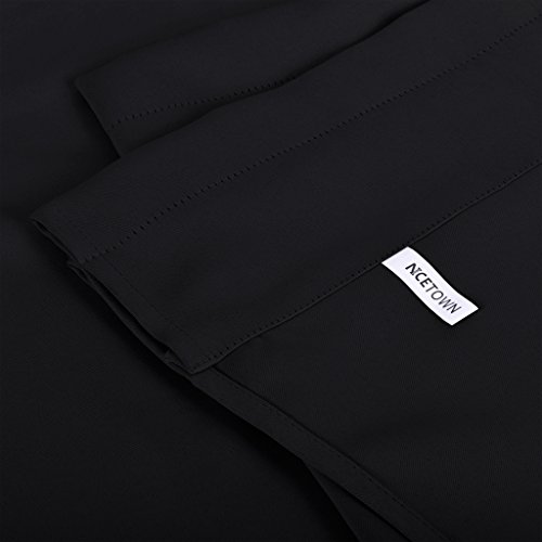 Nicetown Rv Camper Valances Curtains For Windows - Thermal Insulated W52 X L18 Inches Scalloped Pole Pocket Window Curtain Topper Drapes Tiers For Kitchen/Home Decor/Bedroom/Bathroom, Black, 2 Pairs #TOP3