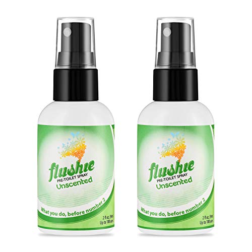 Flushie Pre-Toilet Spray Travel Size Poop Spray Unscented 2oz, 2 Pack