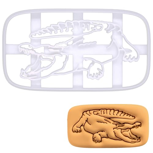 BAKERLOGY Emporte-pièce Crocodile - Conception détaillée d'emporte-pièces pour la pâtisserie et l'artisanat, adaptée au fondant, à la pâte, à l'argile