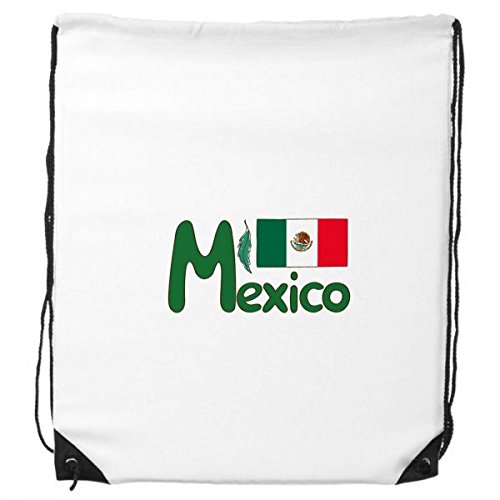 Dello Zaino Drawstring Shopping Bags Sport Regalo Messico Nazionale Bandiera Modello verde