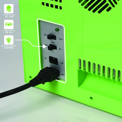 Ukonic Minecraft Creeper Cooler Mini Frigorífico, Capacidad de 6,7L, 220 V / 12 V, Tranquilo