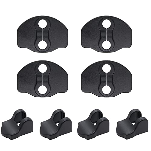 amavoler Carbon Fiber Door Lock Cover + Door Stopper Covers Set for Tesla Model 3/Y