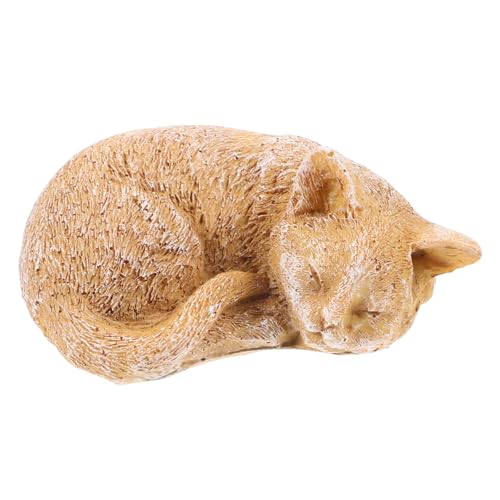HANABASS Statue Chat Résine Durable Pierre Commémorative Animaux Compagnie Marqueur Funéraire pour Souvenir et Tombe de Chat Ornement Pet Memorial Stone