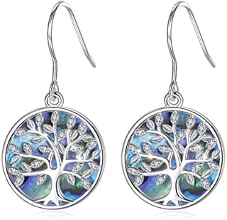 CELESTIA Tree of Life Earrings Women Sterling Silver Dangle Drop Earings Jewellery Gifts for Mom Wife Daughter Sisters