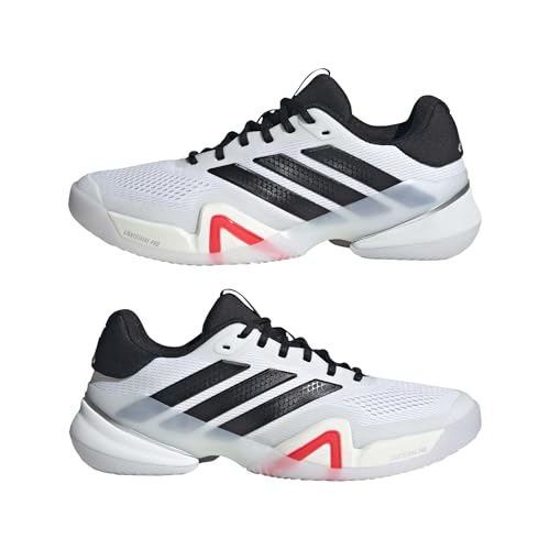 Image of adidas Mens Barricade 14 Tennis Sneakers Shoes - Black, Orange