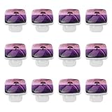 Cassetto quadrato moderno con viti (12 pz) lavanda viola fiori albero