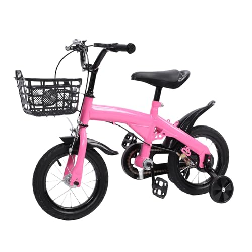 Luocute Bicicleta para Niños, Ruedas de Entrenamiento Resistentes, Asiento Ajustable, Manillar de Agarre Suave, Marco Liviano con Asiento Acolchado para Niñas de 3 a 10 Años, Niños, (14 Pulgadas)