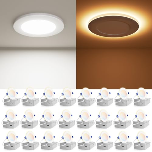 VOLISUN 24 Pack 3 inch 5CCT Recessed Light with Night