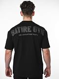 Satire Gym - Pump Cover Gym Shirt męska oversize - sportowa koszulka męska dla kulturystów - koszulka fitness jako osłona z pompką do kulturystyki, Czarny Sgm Powerlifting, S