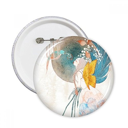 Badge bouton rond style chinois 5pcs L de DIYthinker pour décoration vêtement