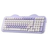 YUNZII C98 Wireless Mechanical Keyboard with Number Pad,99 Key BT5.0/2.4G/USB-C Hot Swap Gasket Mount with PBT MOA Keycaps,Custom RGB,Cute Cake Keyboard for Win/Mac (Purple, Milk V2 Linear Switch)