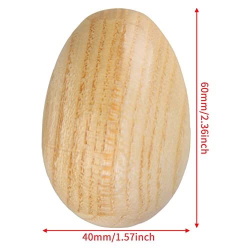 Bstinay 4 Pieces Sturdy Natural Wood Egg Shaker Hand Percussion Instrument Used to Make DIY Parts - Thumbnail 6