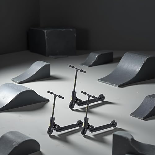 HDouii Finger-Scooter mit 2 Rädern, Faltbarer Finger-Scooter mit Bremse, Fingerboard-Zubehör, rutschfeste, lustige Finger-Skateboards, 3 Stück