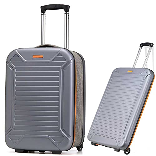 JZWLW Handgepäck Koffer erfüllt Bordgepäck Maß, zusammenklappbarer Kabinenkoffer - Erweiterbarer Reisekoffer mit 8 Drehrädern, Aluminiumgriff, Leichte, Langlebige, Faltbare Reisetaschen Cover