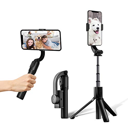 Estabilizador de Movil, Gimbal, con Control Remoto Bluetooth, Palo Selfie, para Vlog/Youtuber/Live Stream, Compatible con iPhone y Android