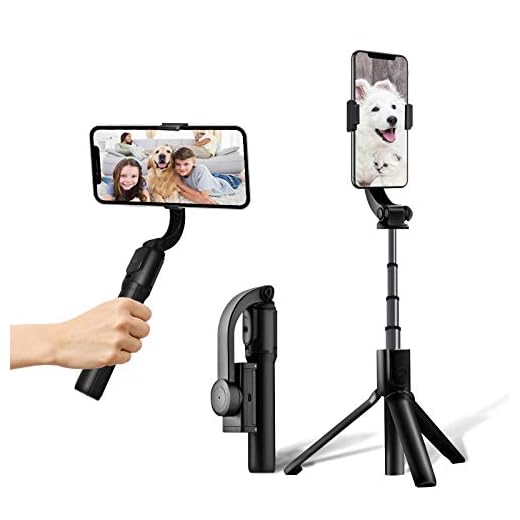 Estabilizador de Movil, Gimbal, con Control Remoto Bluetooth, Palo Selfie, para Vlog/Youtuber/Live Stream, Compatible con iPhone y Android
