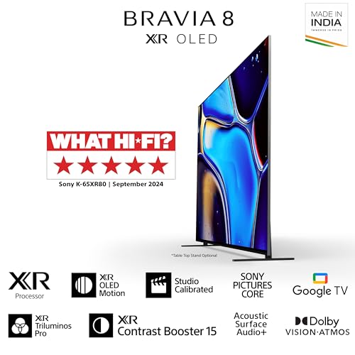 Image of Sony BRAVIA 8 Series 164 cm (65 inches) 4K Ultra HD AI Smart OLED Google TV K-65XR80 (Black)