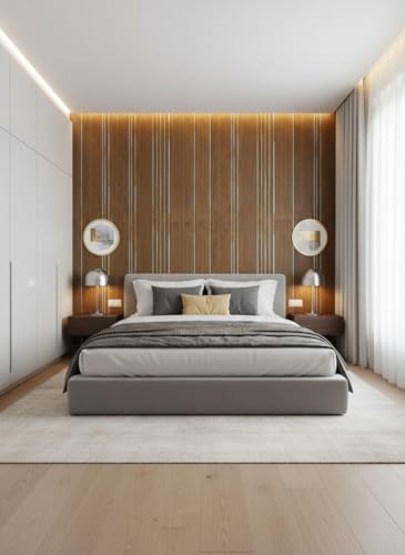 Image of KBR Brown Wooden Texture Self-Adhesive Wallpaper (45x300 cm) | Waterproof PVC Wall Stickers for Home, Kitchen, Furniture, Wardrobe & Cabinets | DIY Peel and Stick Wood Grain Roll