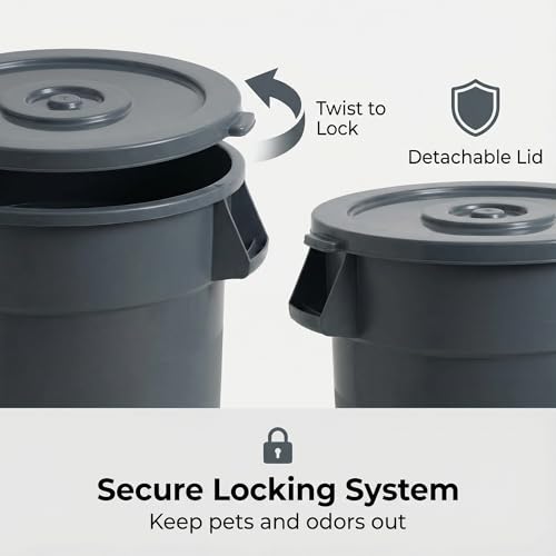 XAYIYXGS 32 Gallon Outdoor Trash Can with Lid and Wheels, Mobile Storage Containers for Tools and Supplies in Shopping Centres, Restaurants and Backyards (2) - Thumbnail 4