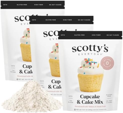 Scotty’s Everyday Cupcake & Cake Mix – Gluten-Free, 0g Net Carb - Pack of 3