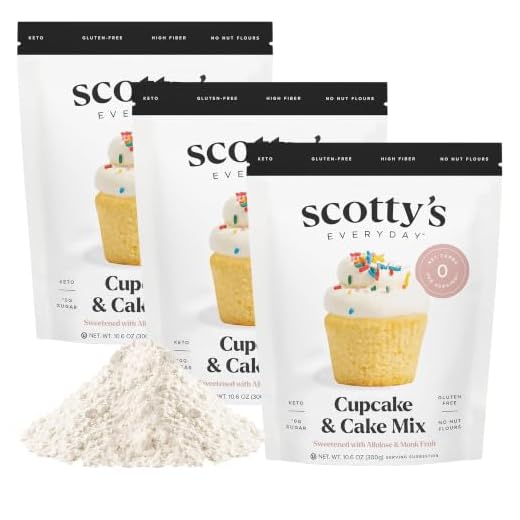 Keto Cupcake & Cake Mix - Gluten Free Zero Carb Keto Baking Mix - 0g Net Carbs Per Serving - Easy to Bake - No Nut Flours - Great Keto Dessert, Sugar Free, Non-GMO, Kosher. 10.6oz Mix (3 Packs)