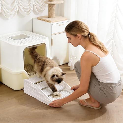Tapis bac à litière chat double couche pour éliminer les grains au sol
