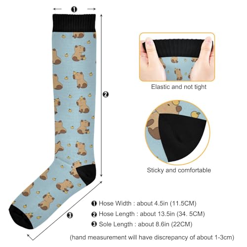Wusikd Funny Capybaras Compression Socks for Women and Men Circulation Long Socks for Athletic Running 13