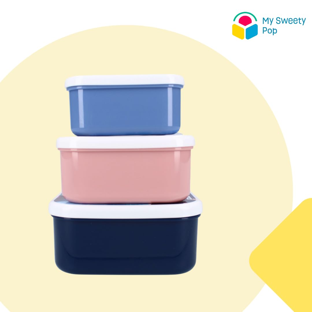 My Sweety Pop Lot De 3 Boîtes à Goûter Stitch - Lunch Box Rose Pour Fille - École Maternelle Crèche - 11,5 Cm