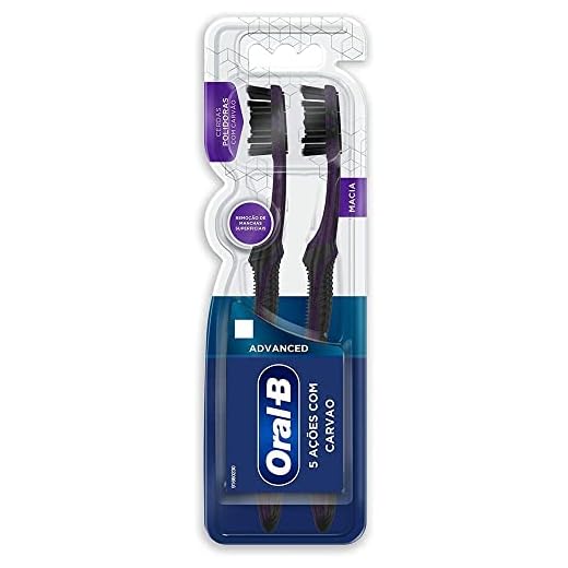 Oral-B Escova Dental 5 Ações Com Carvão Advanced Macia - 2 Unidades